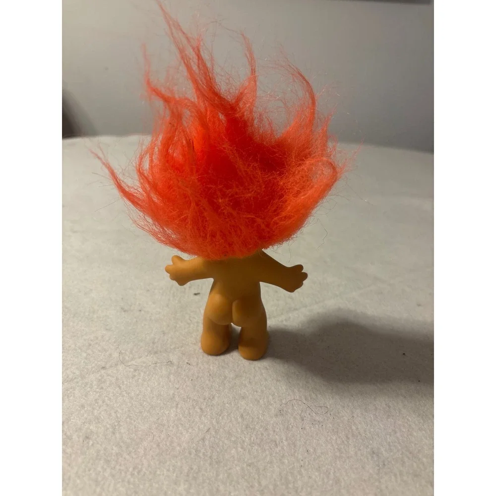 Vintage Russ‎ Berrie Troll Doll Orange Hair Nude Vinyl Figure Item 18600 3 Inch